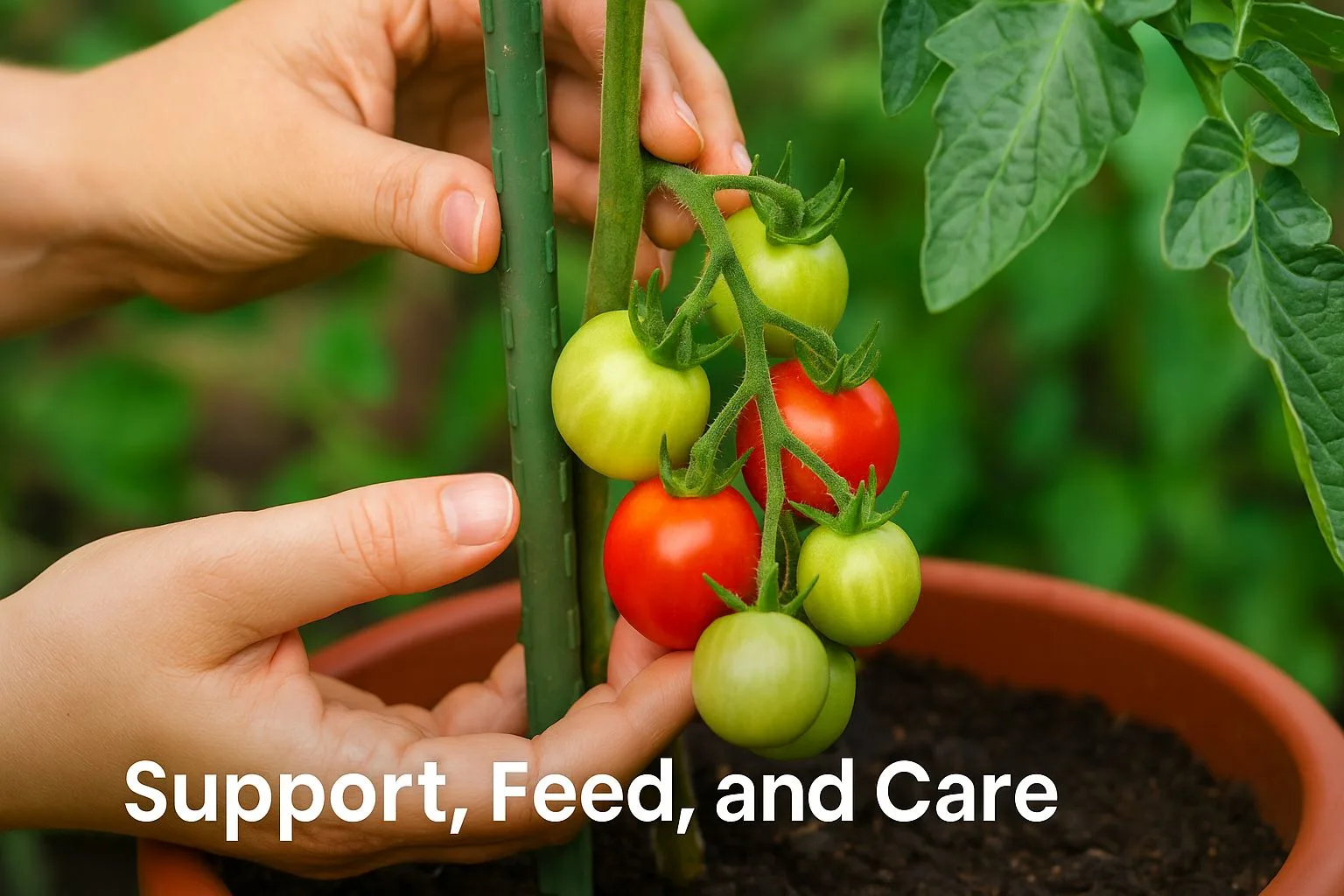 Support, Feed, and Care to grow tomato in Balcony garden - Urban Plant